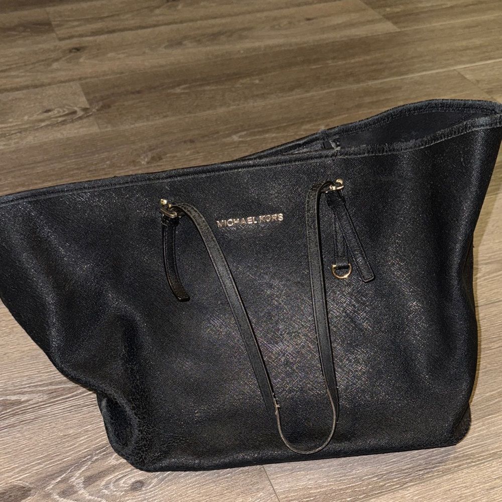 Michael Kors Black Textured Tote